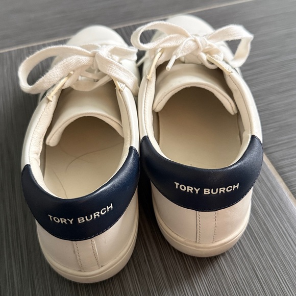 Tory Burch White and Blue Sneakers size 8.5